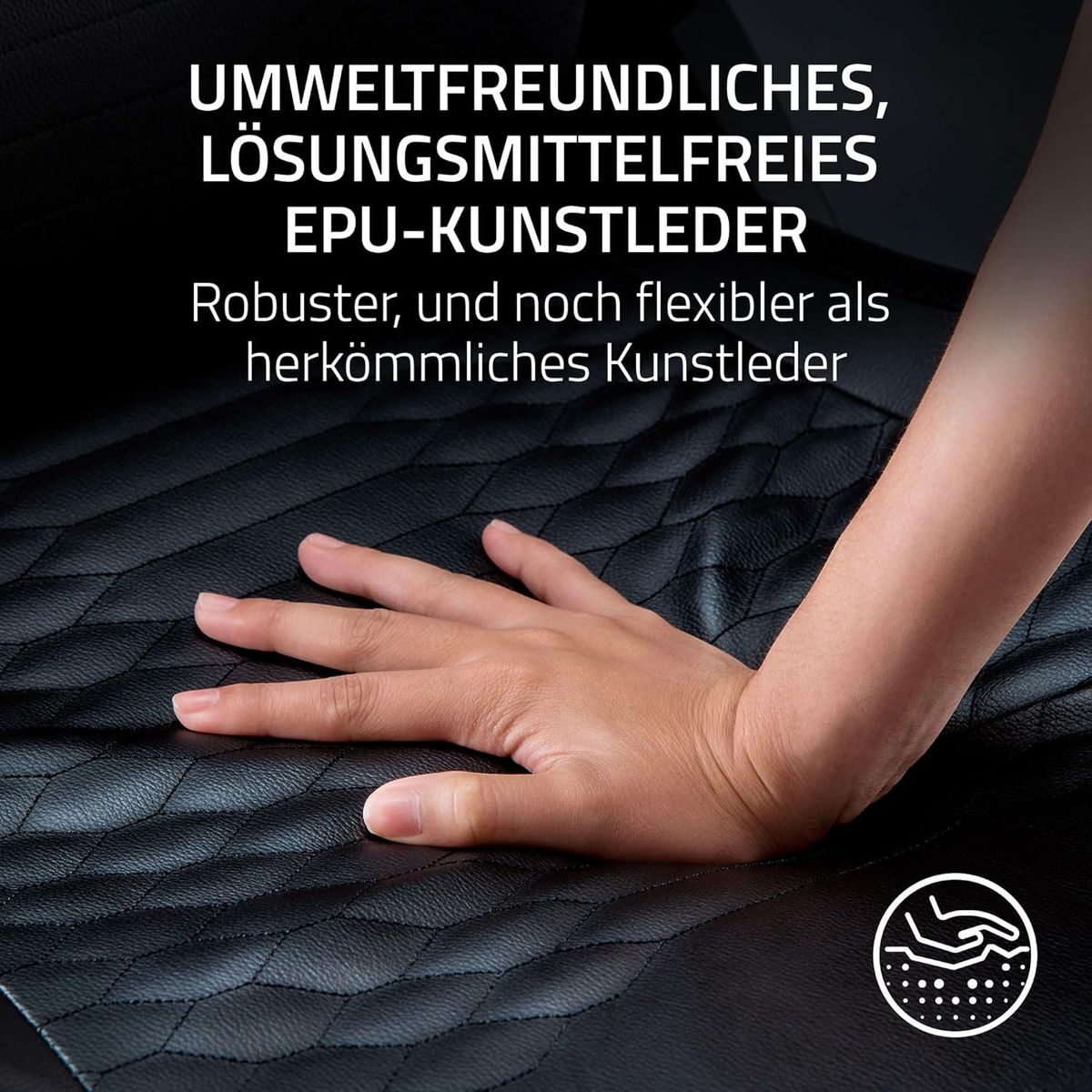 Razer Iskur V2 - Gaming-Stuhl mit adaptiver Lordosenstütze (Polster aus hoch verdichtetem Schaumstoff, Umweltfreundliches lösungsmittelfreies EPU-Kunstleder, 4-D-Armlehnen) Grün