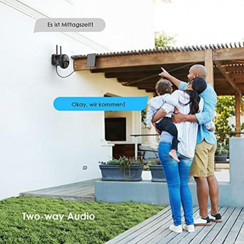 ieGeek 2K Solar Überwachungskamera Aussen Akku, 355°/140° Pan Tilt Kabellose Überwachungskamera mit Farbnachtsicht, PIR Bewegungsmelder, Sirene/Weißlichtalarm, 2-Wege-Audio, IP65, Cloud/SD Storage Kamera1 Schwarz ieGeek 2K Solar Überwachungskamera Aussen Akku, 355°/140° Pan Tilt Kabellose Überwachungskamera mit Farbnachtsicht, PIR Bewegungsmelder, Sirene/Weißlichtalarm, 2-Wege-Audio, IP65, Cloud/SD Storage Kamera1 Schwarz