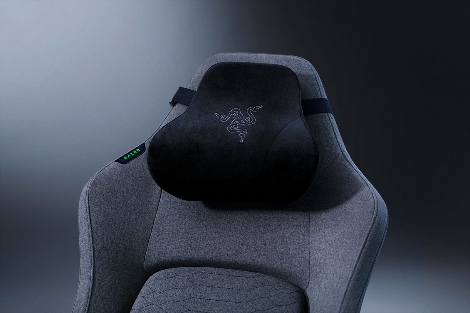 Razer Iskur V2 - Gaming-Stuhl mit adaptiver Lordosenstütze (Polster aus hoch verdichtetem Schaumstoff, integrierter Lendenwirbelstütze, 4-D-Armlehnen, robuster Stoff) Grau