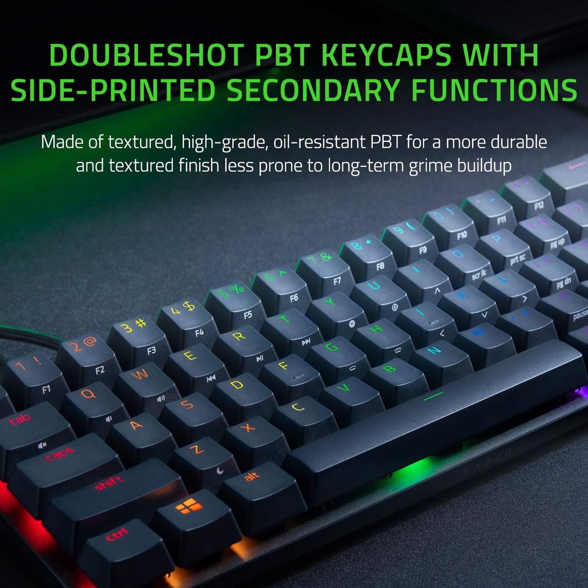 Razer Huntsman Mini - 60% optische Gaming-Tastatur (Linear Red Switch) - NORDIC Layout - QWERTY