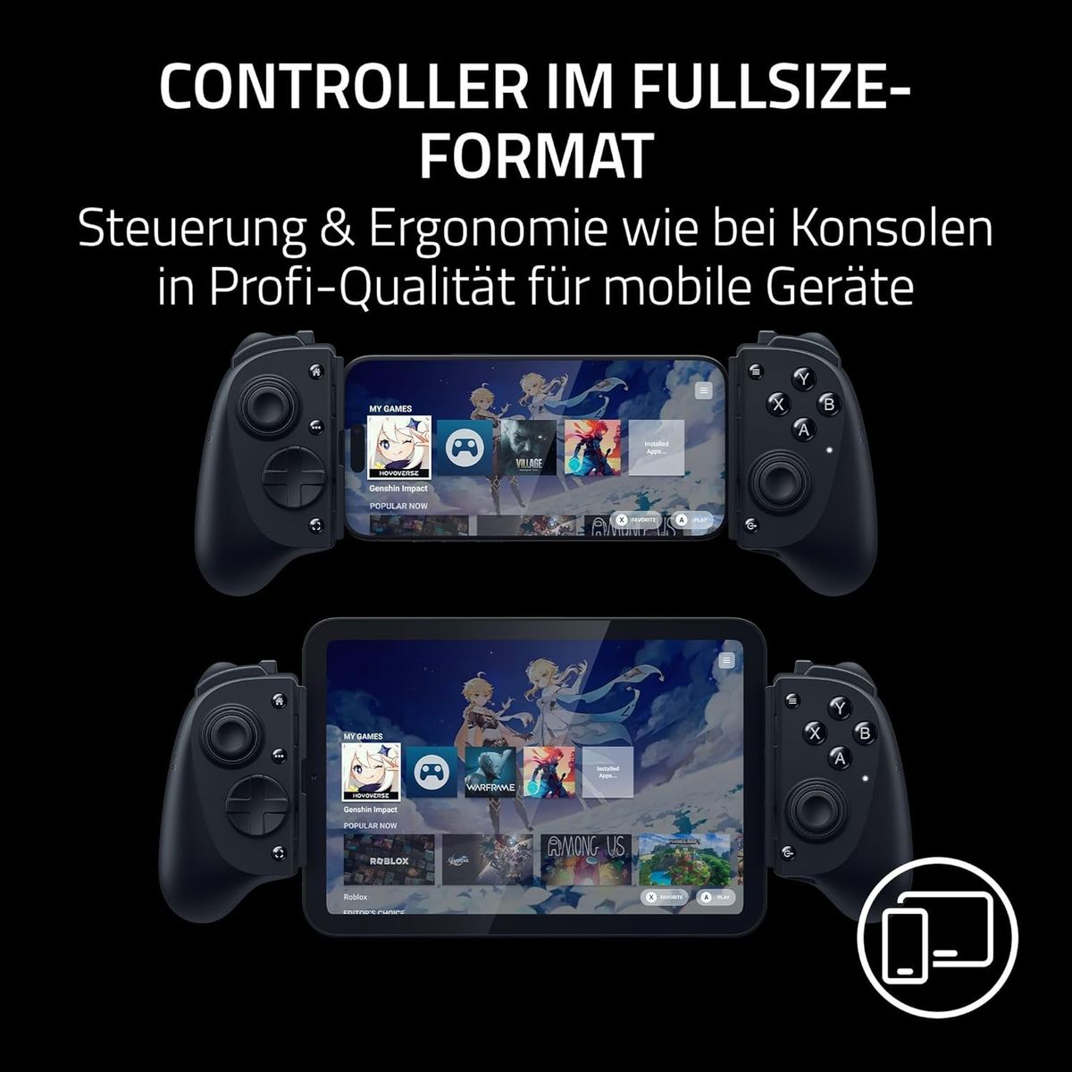 Razer Kishi V3 Pro Kabelgebundenes Gamepad, USB Typ-C, Android PC Xbox iOS, Analog & Digital, 3,5 mm Klinke, Schwarz