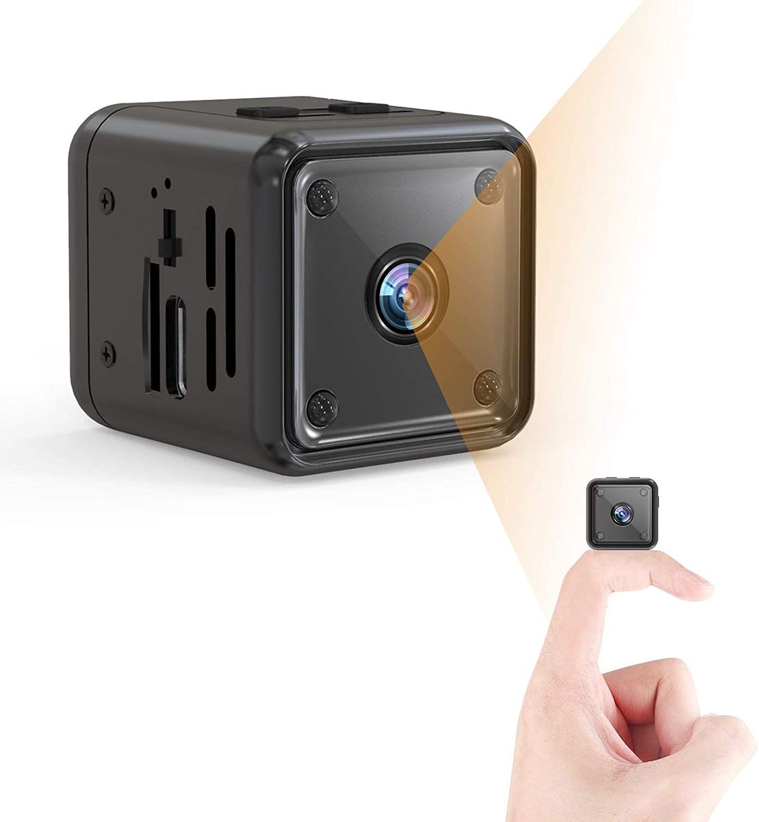 ER-ESTAVEL Mini Kamera, 1080P HD Kleine Überwachungskamera Lange Batterielaufzeit Videoanrufkamera Sicherheitskamera mit Bewegungserfassung Infrarot Nachtsicht
