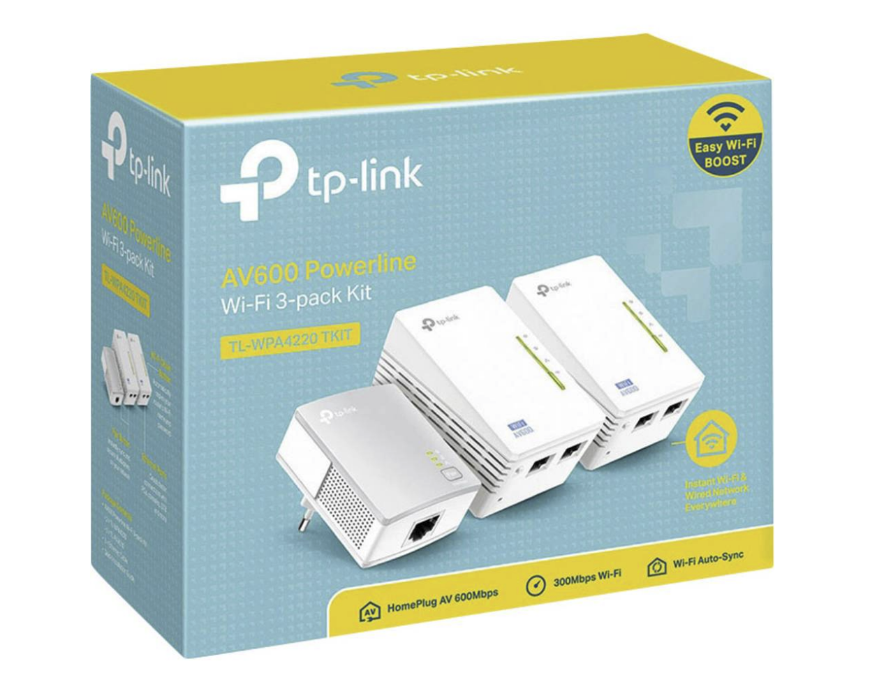 TP-Link TL-WPA4220 TKIT AV600 Powerline Universal Wi-Fi Range Extender Network WLAN Triple Set v5.0