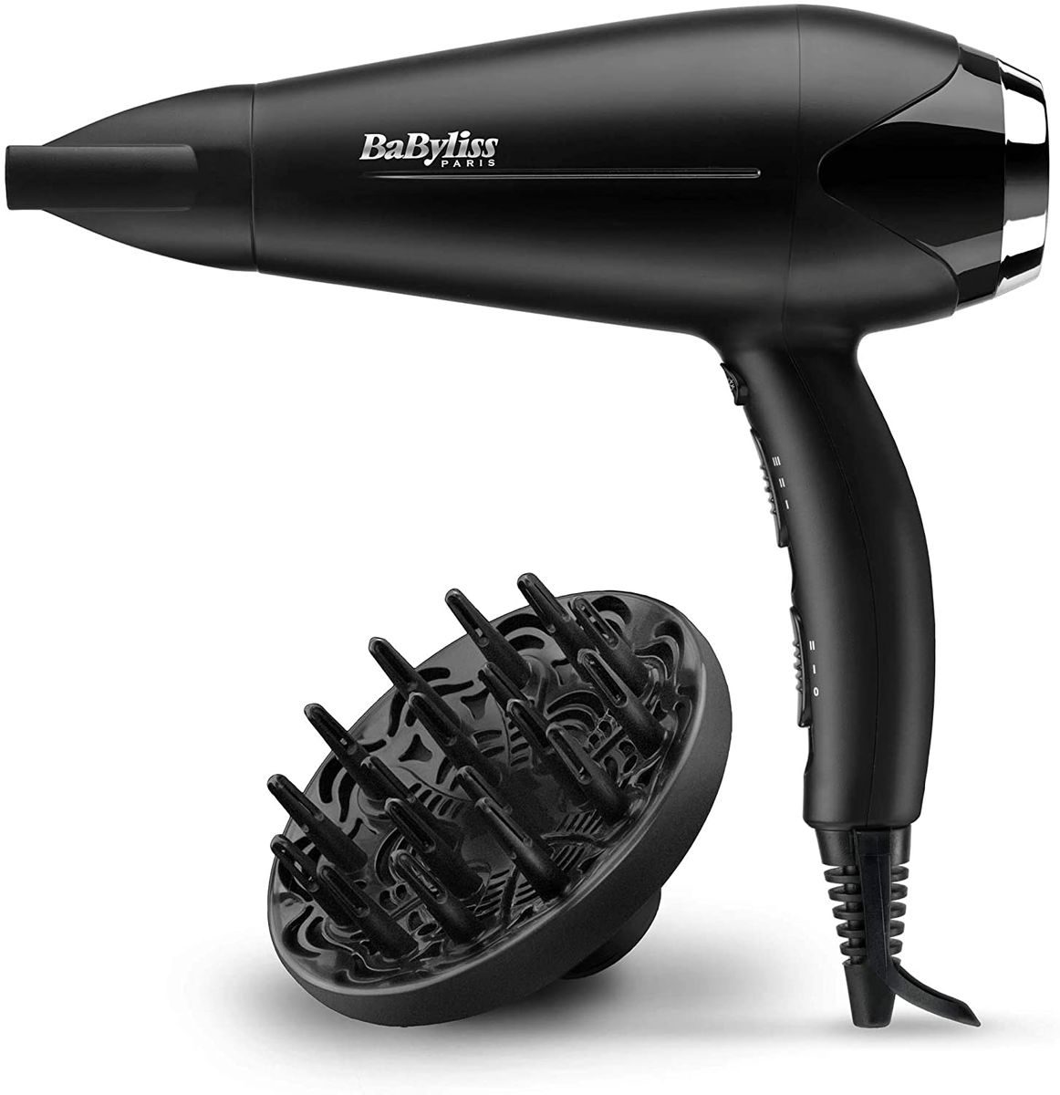 BaByliss Turbo Smooth 2200 hair dryer, black silver, D572DE