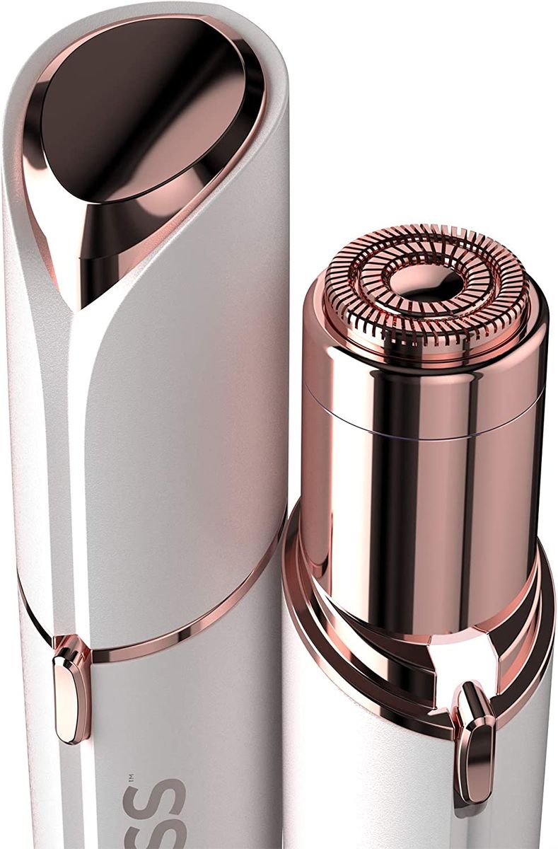 Finishing Touch Flawless Gesichtshaarentferner der neuen Generation. Schmerzfreie Haarentfernung für empfindliche Haut hypoallergen 18-karätigen vergoldeten Scherkopf inkl. Batterie