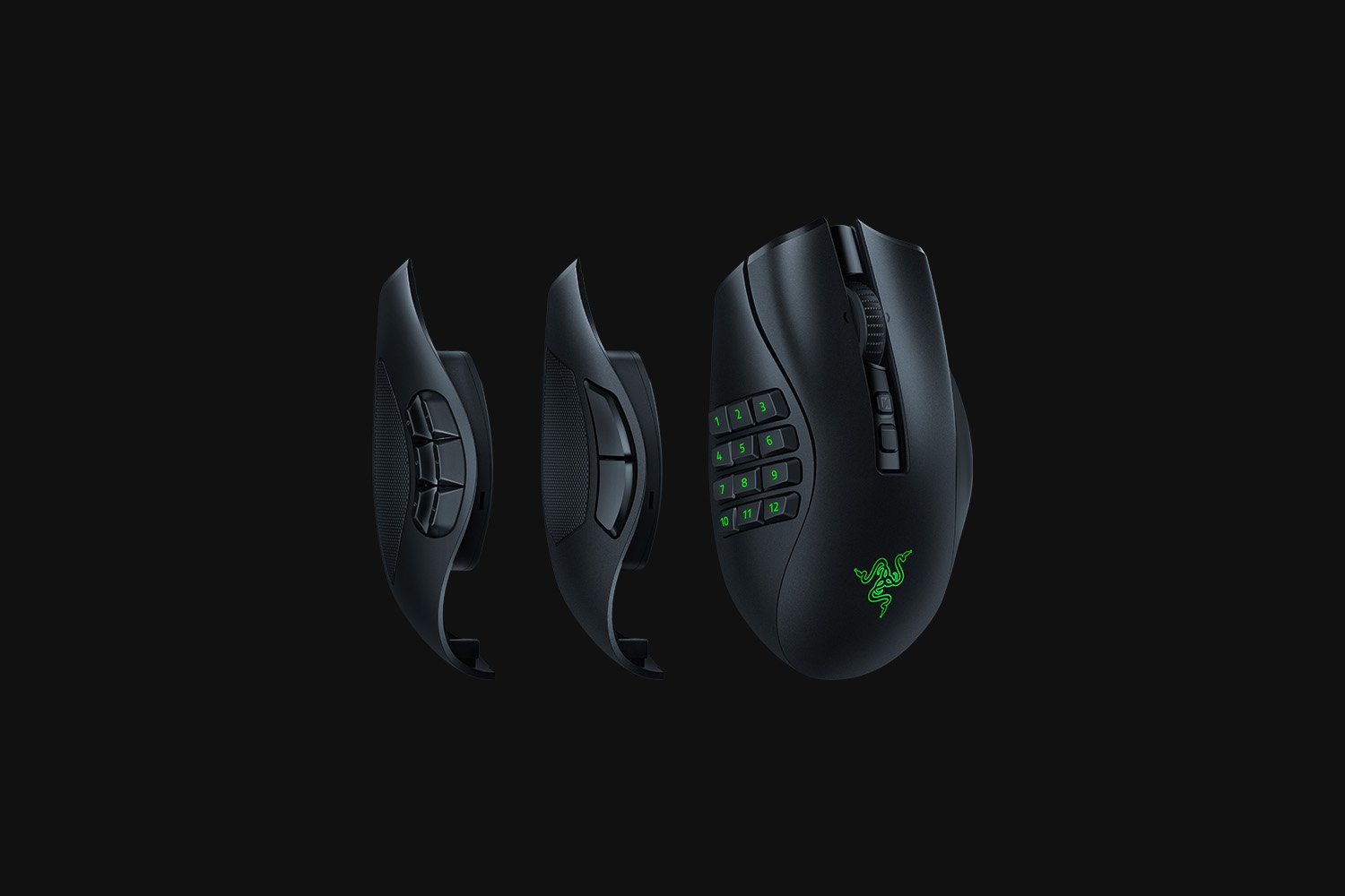 Razer Naga V2 Pro Gaming Mouse Dual Wireless + USB-C 30.000 DPI Modular RGB MMO