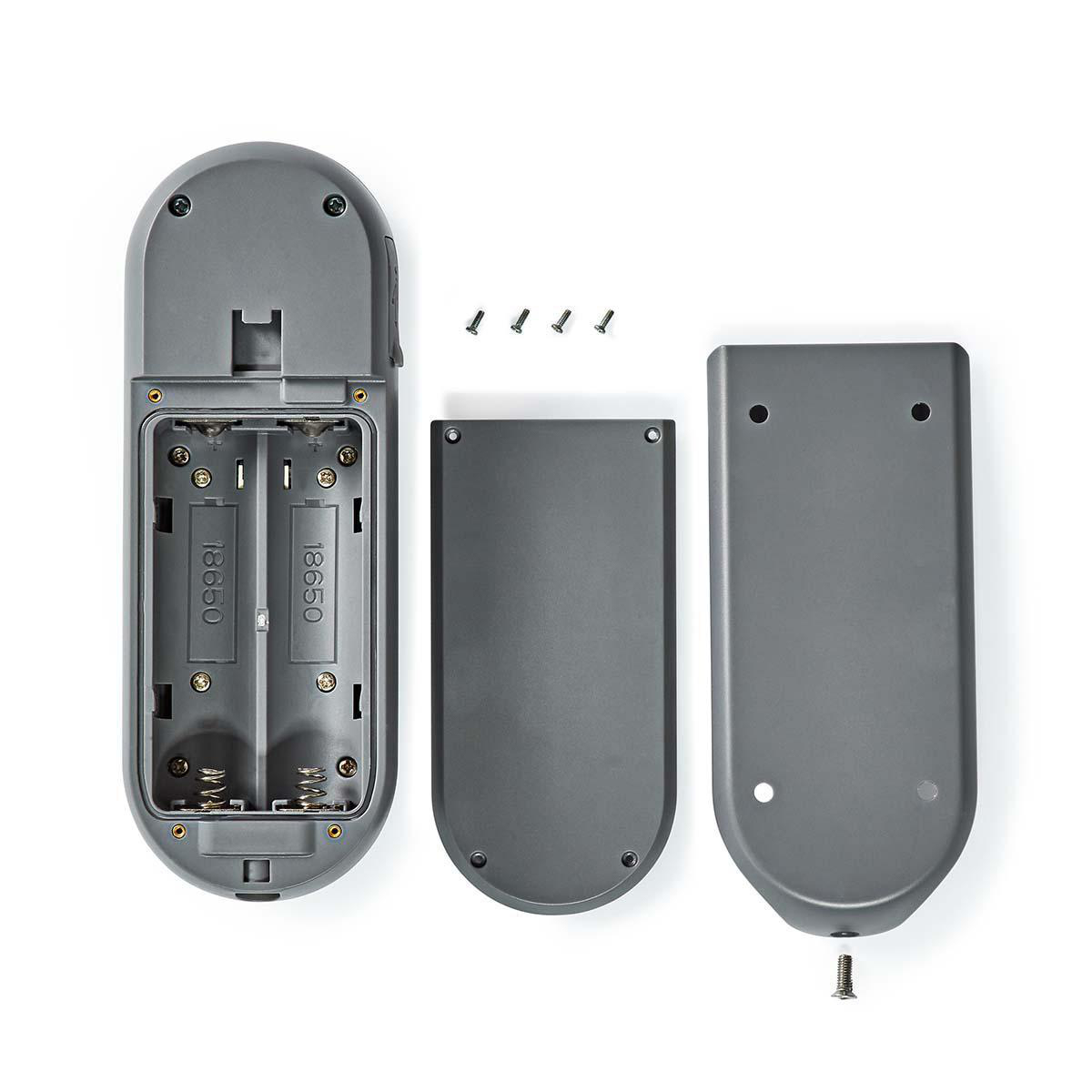 Nedis WIFICDP20GY Video-Türklingel mit Kamera, WLAN, Akku 5200 mAh, Nachtsicht, 180° Blickwinkel, SIP-Videoanruf, 1080 x 1080, Schwarz, IP54