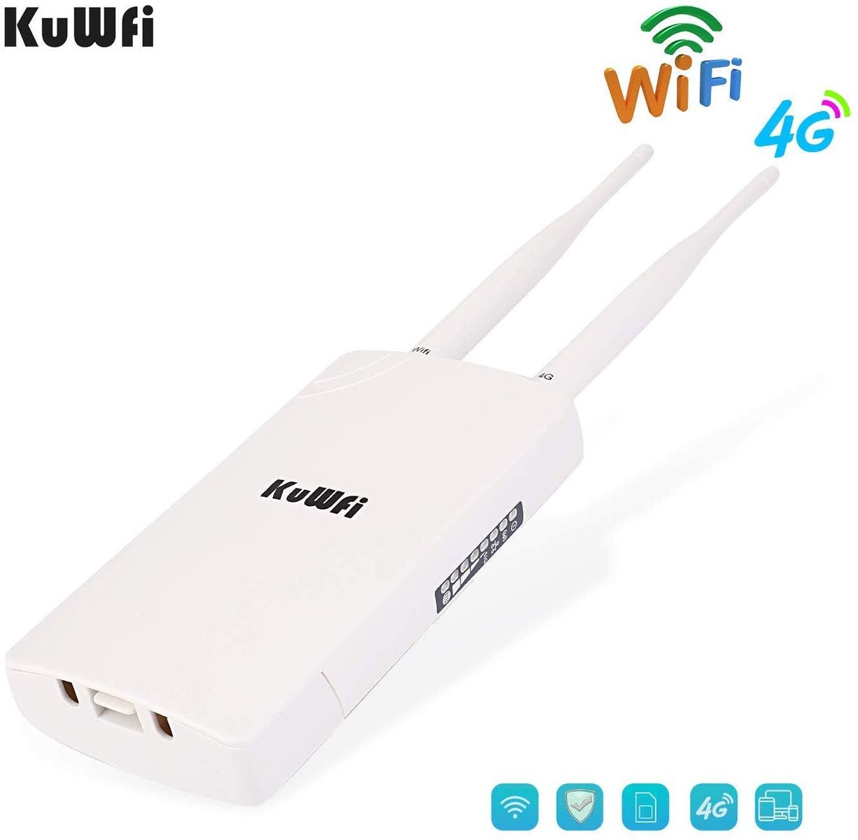 KuWFi LTE WLAN Router, 150Mbps CAT4 4G LTE Router with SIM Card Slot Working with IP Camera or WLAN