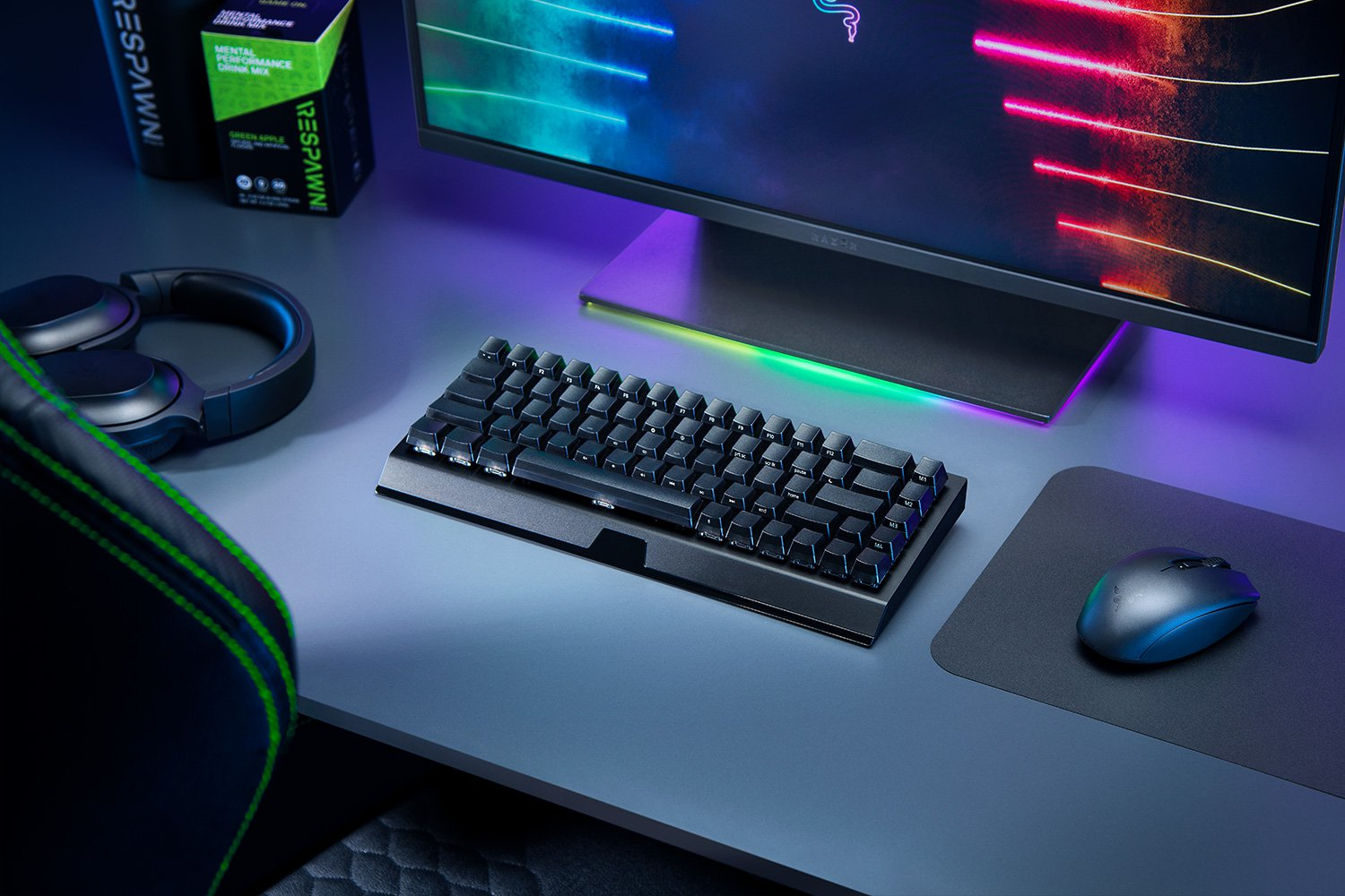 Razer BlackWidow V3 Mini Phantom Gaming Keyboard Dual Wireless Yellow USA Layout QWERTY ISO