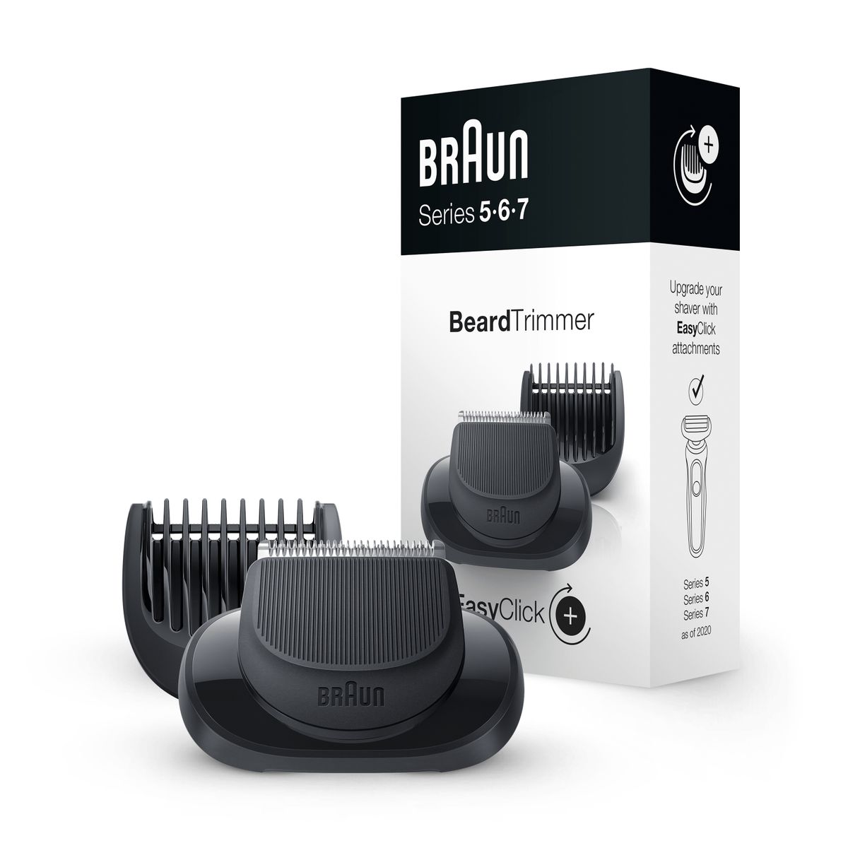 Braun EasyClick beard trimmer attachment for shaver men, compatible with Series 5, 6 and 7 electric shavers (shaver models from 2020) Beard Trimmer Single