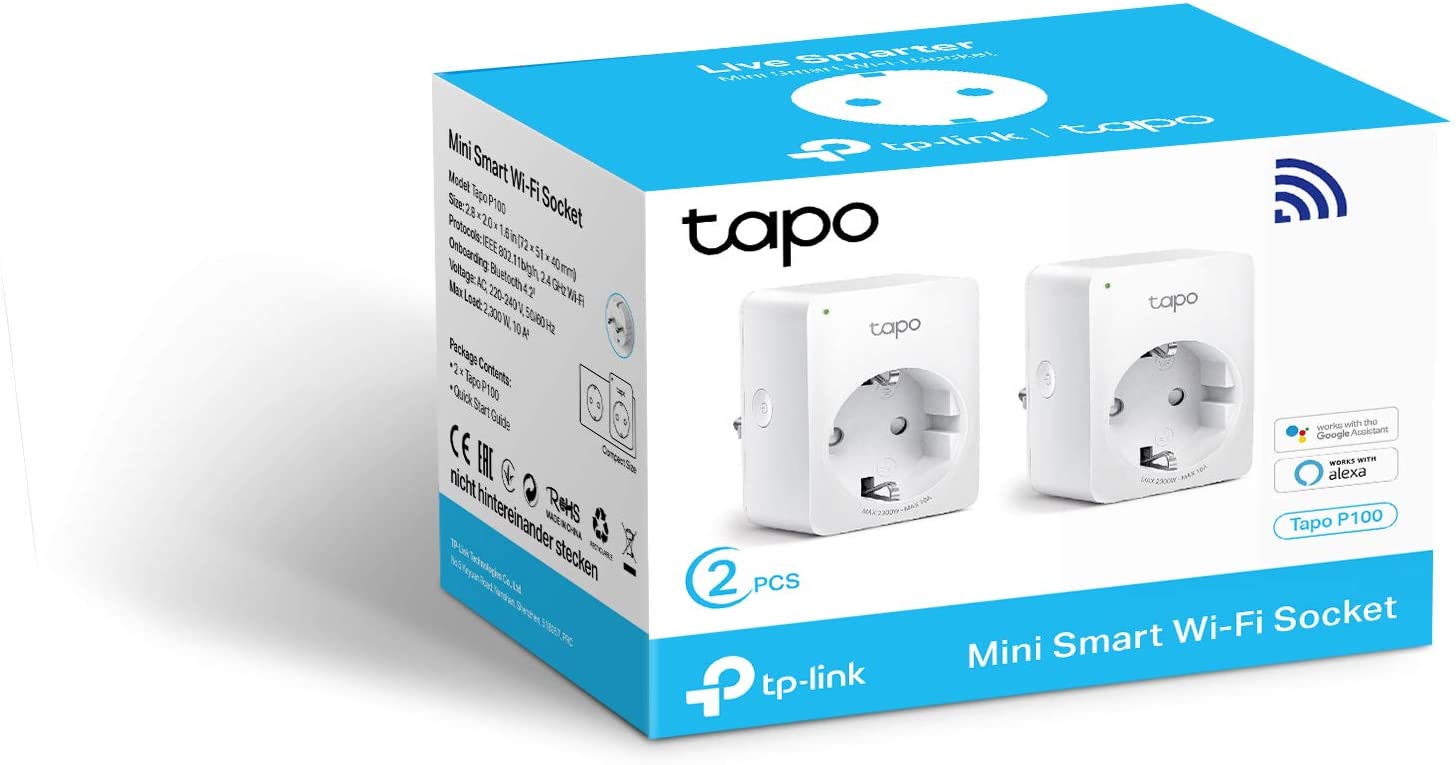 TP-Link Tapo P100 Mini Smart WLAN Steckdose für Alexa Google Home 2-Pack V1