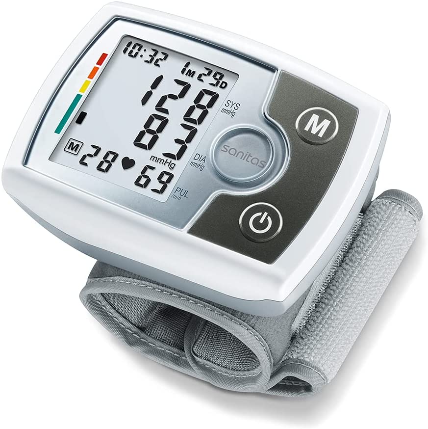 Sanitas SBM 03 fully automatic wrist blood pressure monitor, with pulse measurement, incl. storage bag