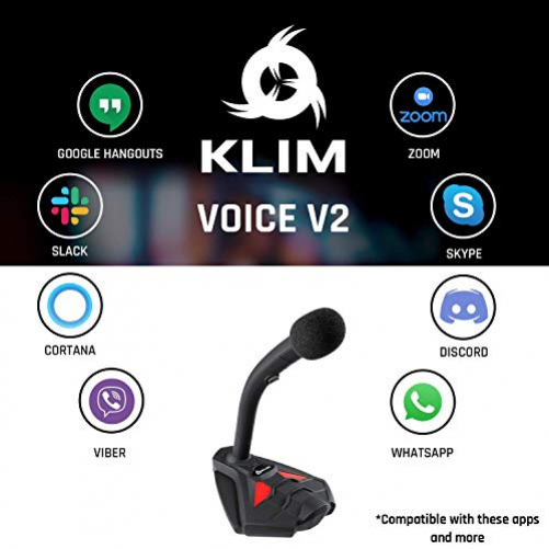 KLIM Voice V2 Desktop Mikrofon PC & MacOS & PS4 schwarz/rot