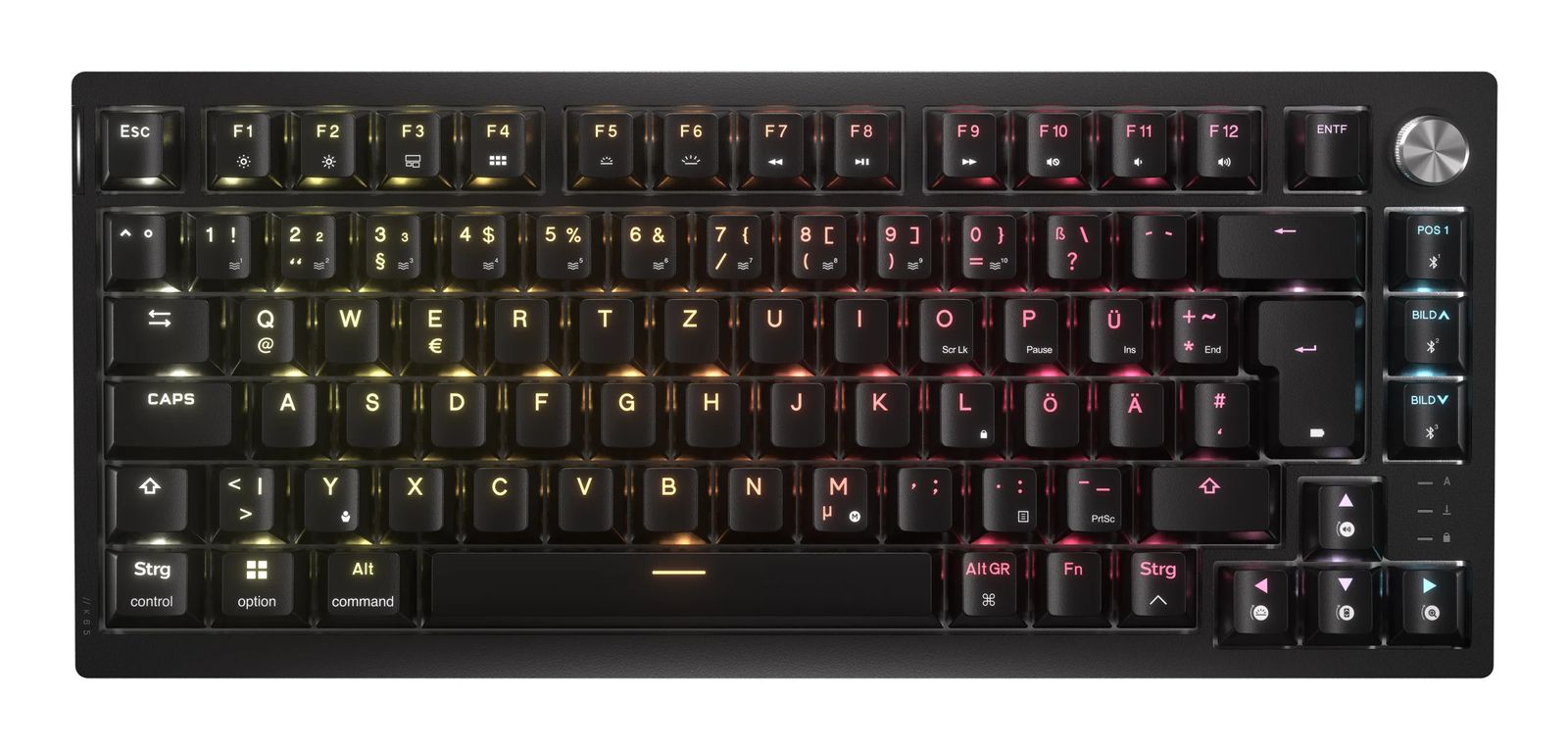 Corsair K65 PLUS Tastatur Gaming USB + RF Wireless + Bluetooth Schwarz - (DEU Layout - QWERTZ)