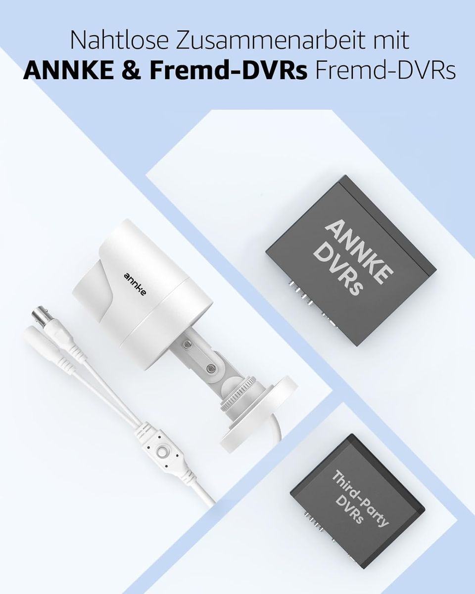 ANNKE AP-C51EK0103#UKH2 4-in-1 1080P Überwachungskamera, AHD/TVI/CVI/CVBS, IP66 wetterfest, Nachtsicht 20 m, Innen & Außen, Kugel, Weiß