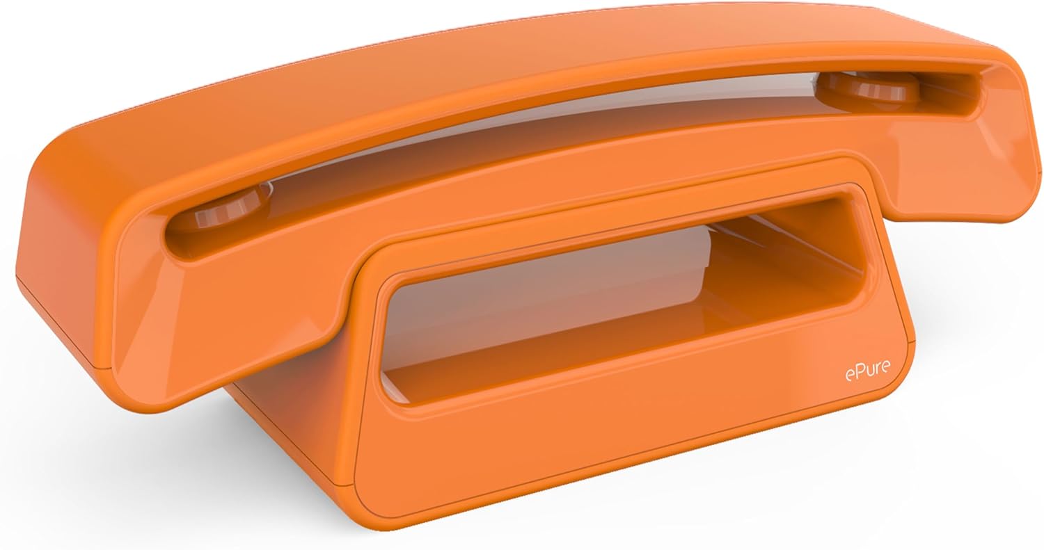 Alcatel Epure Iconic orange - Einfach zu bedienendes schnurloses DECT-Design-Telefon, mit Freisprechfunktion und Schutz vor unerwünschten Anrufen Ohne Anrufbeantworter Orange