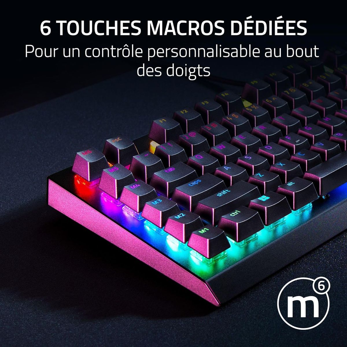 Razer BlackWidow V4 X (Switches Verts) - Clavier gaming mu00e9canique avec Razer Chroma RGB (6 touches macros du00e9diu00e9es, Touches ABS u00e0 double injection) - (FRA Layout - AZERTY)