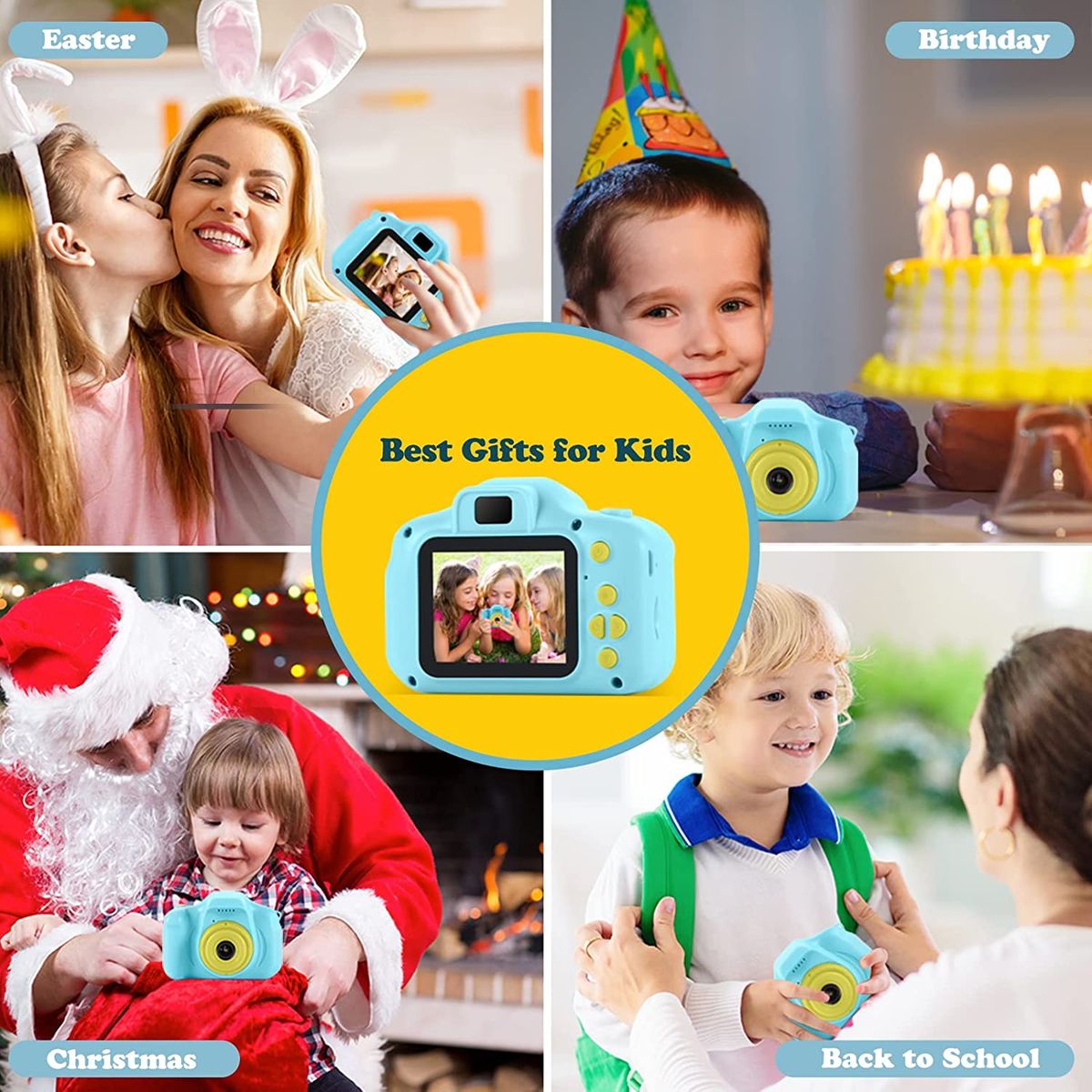 OMWay Kamera Kinder ab 3 4 5,Fotokamera Kinder,OMWay Kinderspielzeug Geschenke für 6-8 Jahre,HD 1080P Fotoapparat Digitalkamera,Weihnachten Geburtstag Spielzeug Kinderkamera ab 3-8 Jährige Junge(Blau) 3-Blau