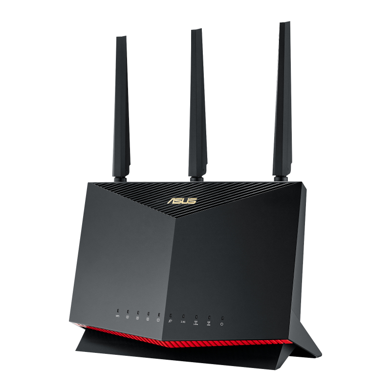 ASUS RT-AX86U Pro AX5700 AiMesh Dual Band WiFi 6 Gaming kombinierbarer Router (Tethering als 4G und 5G Router-Ersatz, PS5-kompatibel, Mobile Game Mode, AiProtection Pro, 2.5G Port, Gaming Port) 5.700 Mbit/s 1x WAN + 4x LAN + 2x USB 3.2