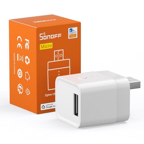 Sonoff ZBMicro ZigBee USB-Adapter, Zigbee 3.0 Dongle, Smart Switch für USB-Geräte, App- & Sprachsteuerung, Timer, Kompatibel mit SONOFF iHost & Echo Plus