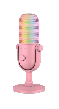 Razer Seiren V3 Chroma - RGB USB-Mikrofon - Supernieren Kondensator-Mikrofon mit Tap-to-Mute (Reaktive Beleuchtung, Digitaler Verstärkungsbegrenzer und integrierter Schockdämpfer) Quartz