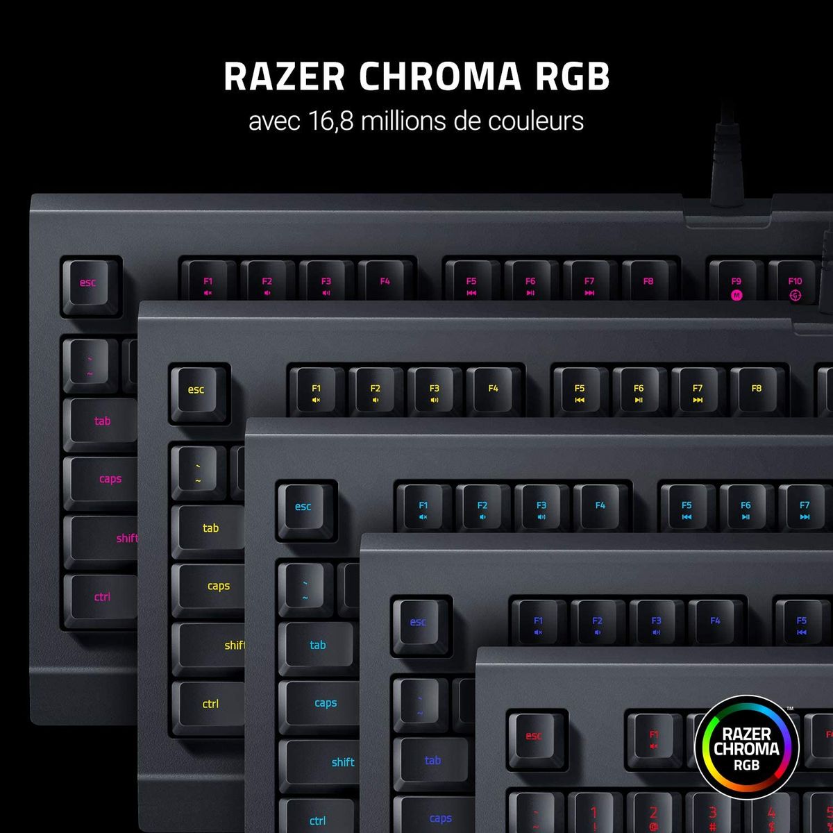 Razer Cynosa Lite Gaming Keyboard Membrane Switches TKL Chroma RGB FRA Layout AZERTY