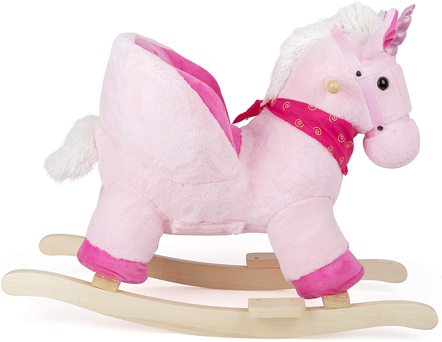 Small Foot 11181 Rocking unicorn with sound, seat height 30 cm, loadable up to approx. 25 kg toy, pink unicorn rocking horse