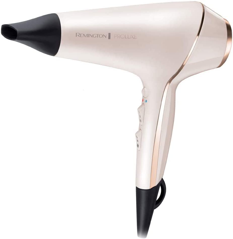 Remington Haartrockner Profi Ionen PROluxe 2400W 150km/h 3 Stylingaufsätze OPTIheat-Technologie für lang anhaltende Styling-Ergebnisse Ionenpflege Anti Frizz langlebiger AC-Motor AC9140 Haartrockner Single