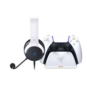 Razer Epic Duo Bundle for PlayStation Kaira X Gaming Headset Stereo 3.5mm + Universal Quick Charging Stand for PS5 White