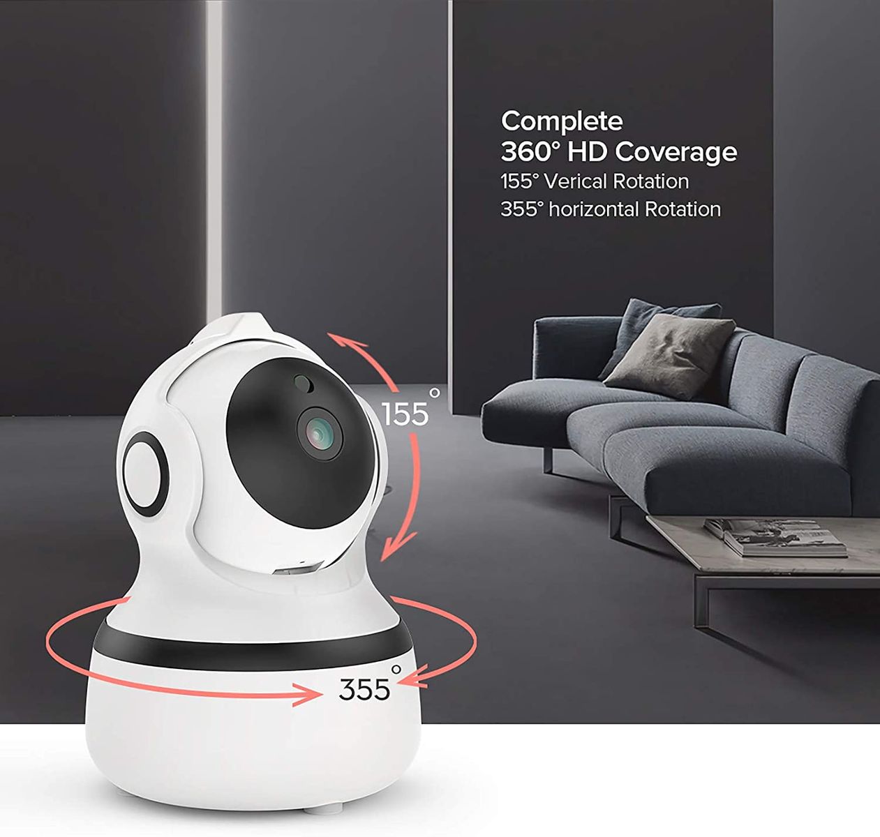 CCAGOO Indoor Wi-Fi Surveillance Camera FHD WLAN IP Night Vision 2 Way Audio