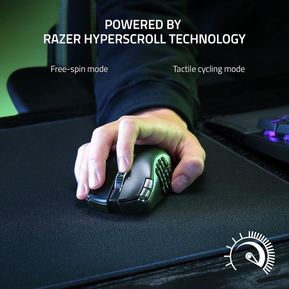 Razer Naga V2 HyperSpeed Gaming Mouse Dual Wireless 30.000 DPI 19-Button MMO