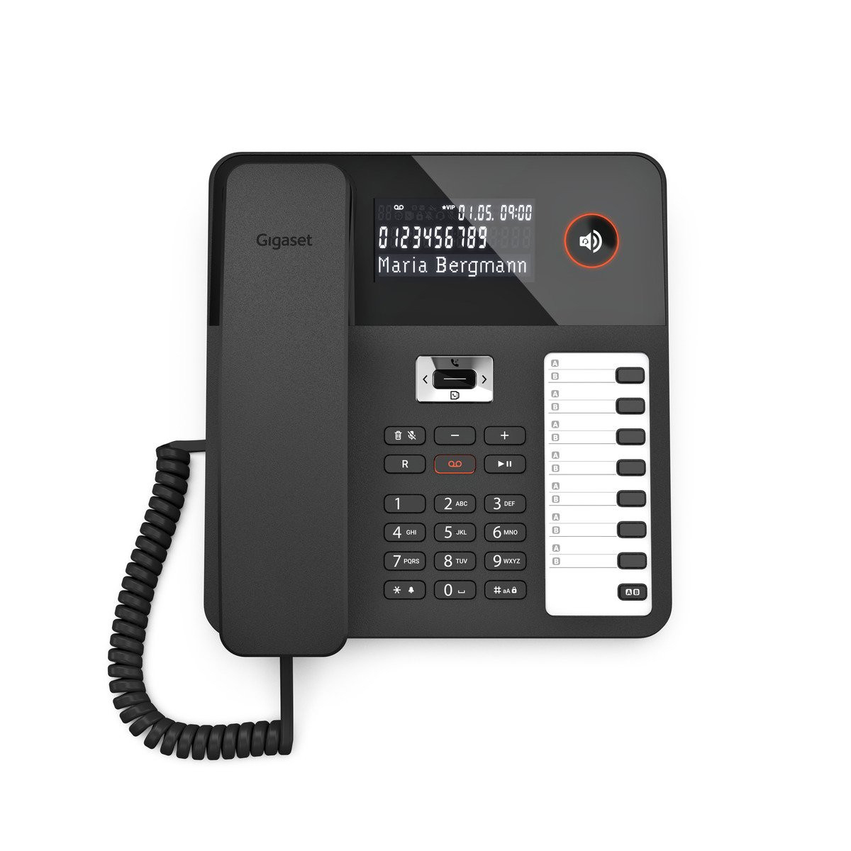Gigaset DESK 800A Telefon Schwarz Anrufbeantworter Telefonbuch Tisch Wandmontage