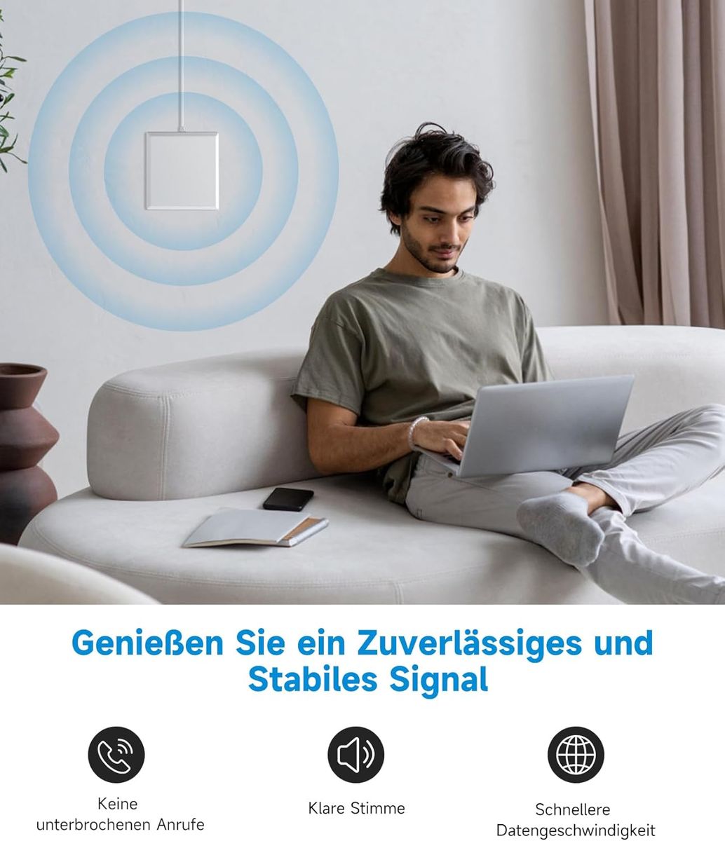 Anntlent N30-PL Handy-Signalverstärker, LTE Repeater 4G/3G, GSM Band 20/8/1, Mobilfunkverstärker für Sprachanrufe & Daten, 70 dB, EU