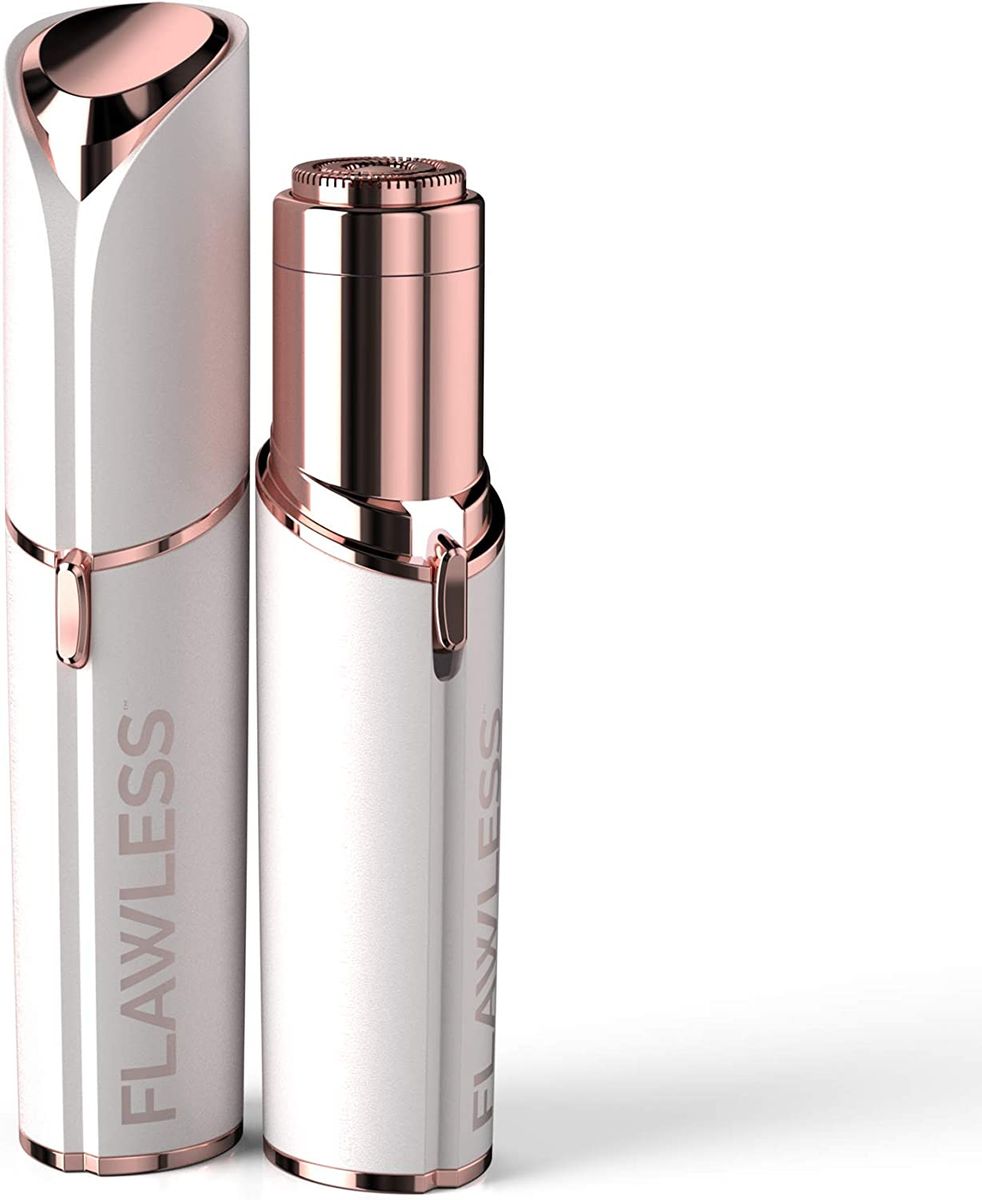 Finishing Touch Flawless Gesichtshaarentferner der neuen Generation. Schmerzfreie Haarentfernung für empfindliche Haut hypoallergen 18-karätigen vergoldeten Scherkopf inkl. Batterie