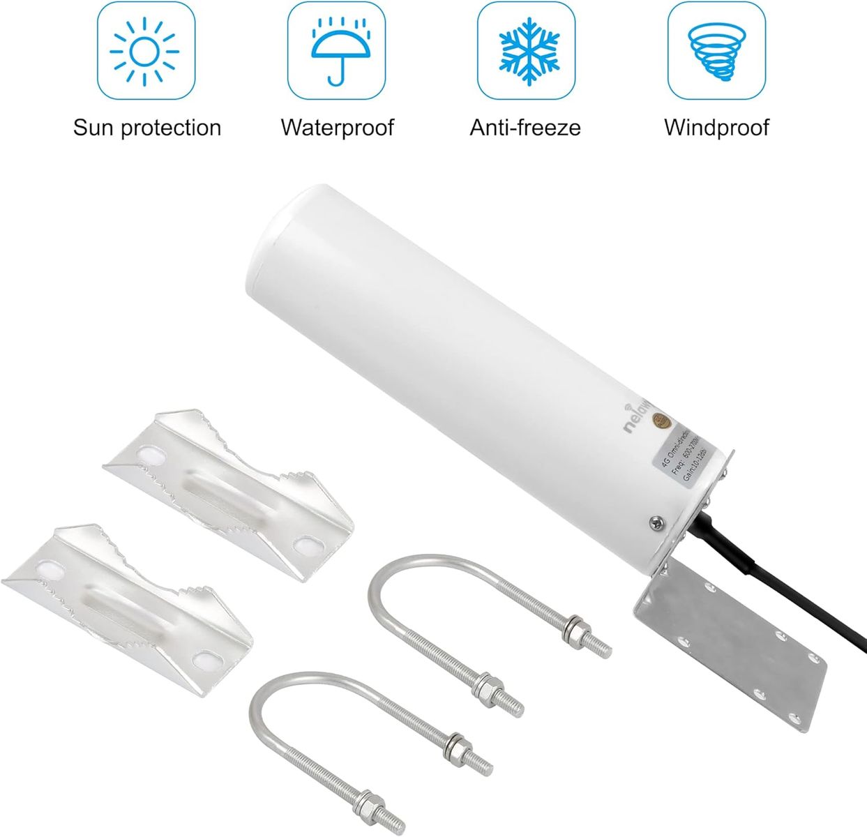 Nelawya 4G LTE Netzwerk Antenne High Gain 10-12dBi Long Range Antenne mit SMA Stecker/Dual TS9 Stecker für Netgear Nighthawk M1 MR1100