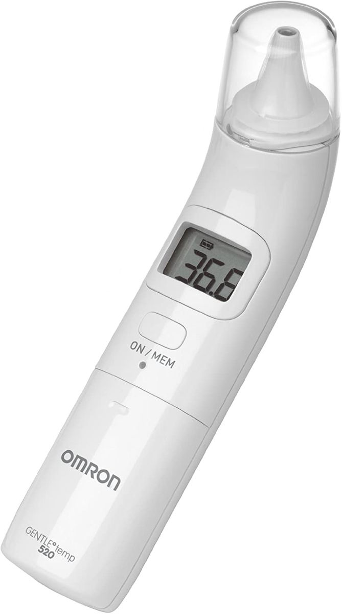 OMRON Gentle Temp 520 Ohrthermometer, digitales Fieberthermometer mit Infrarot-Messtechnik für die genaue und einfache Messung im Ohr in nur 1 Sekunde Digitales Ohrthermometer 520