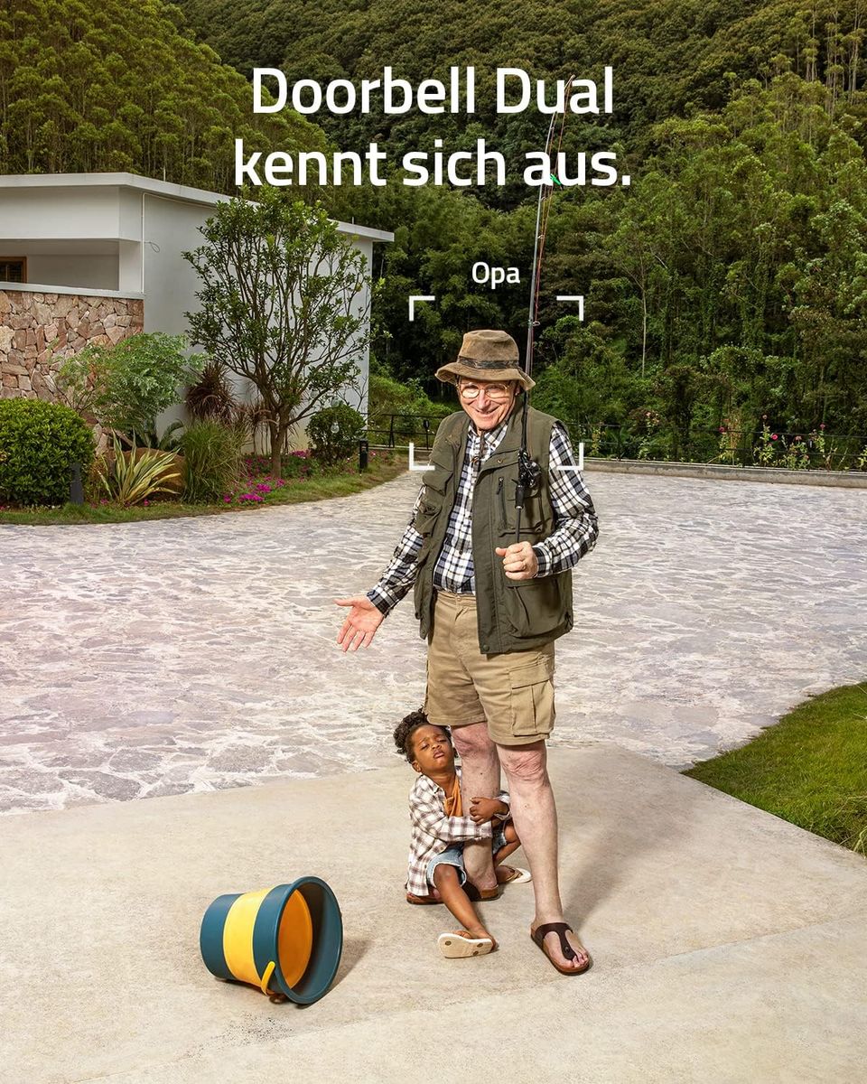 eufy Security E8213381 Video-Türklingel Dual-Kamera, batteriebetrieben, Basisstation, Paketerkennung, 2K HDR, 16 GB, generalüberholt, schwarz, EU