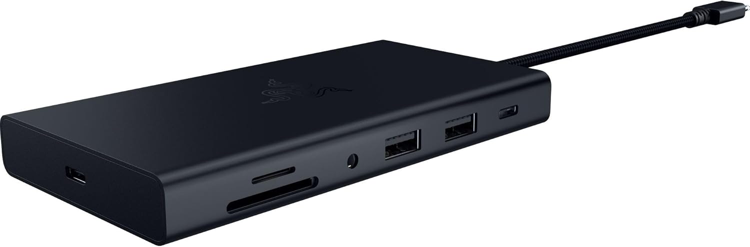 Razer USB C Dock 11-Port Reise Ladestation für Windows Mac Laptop iPad Surface Chromebook Galaxy Tab:Typ C, HDMI, Ethernet, MicroSD - 4K 60Hz Display - 85W Tablets + Mobile Fast Charge