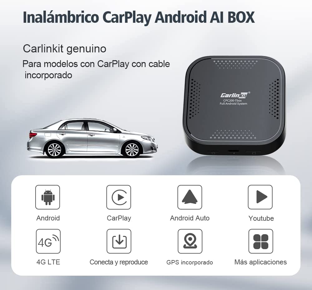 CarlinKit Ai Box Wireless CarPlay, unterstützt 4G Cellular