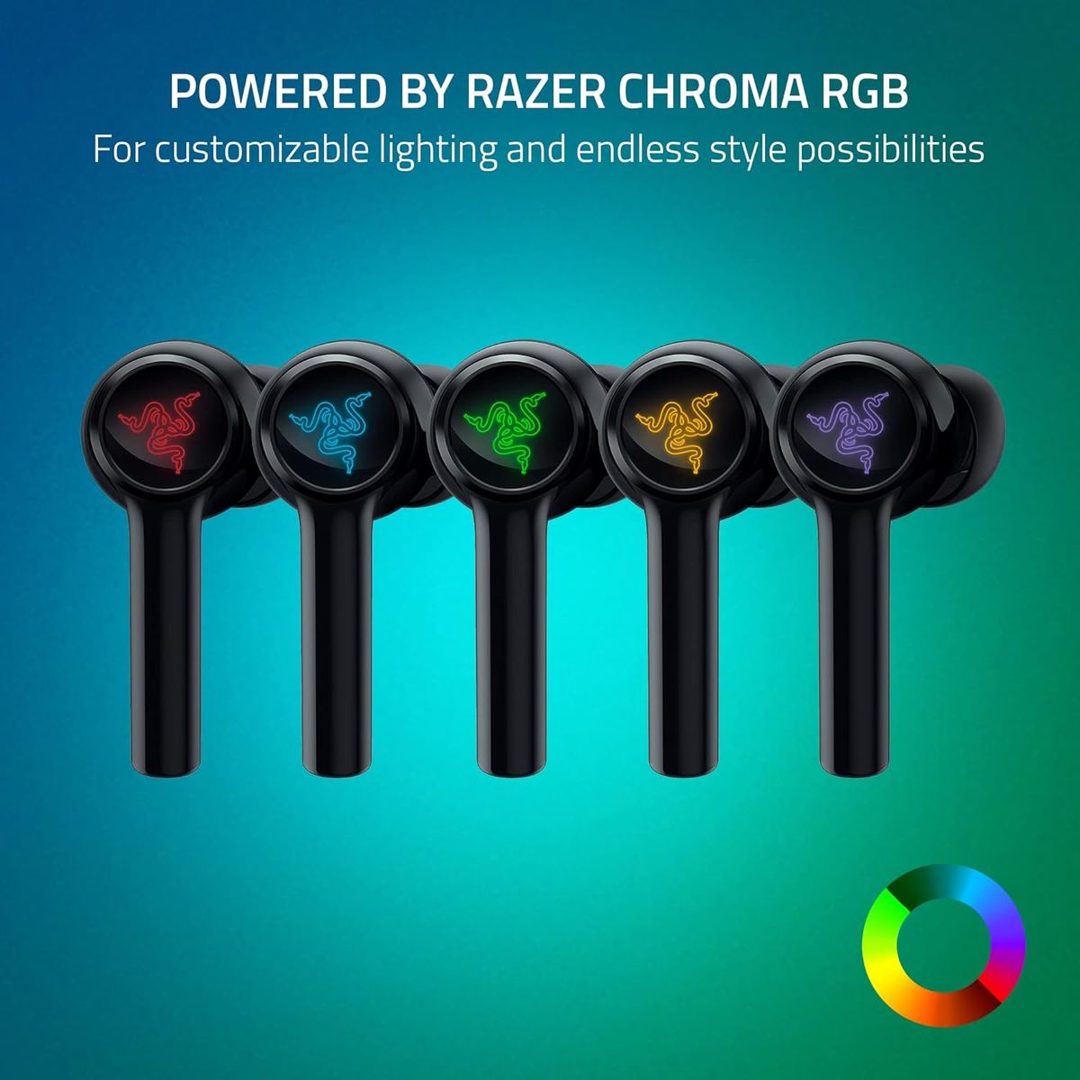 Razer Hammerhead HyperSpeed Wireless Multi-Platform Gaming Earbuds für Xbox Series X|S, Xbox One, PC, Mobile: ANC - Mikrofon mit Geräuschunterdrückung - Bluetooth 5.2 - RGB Chroma