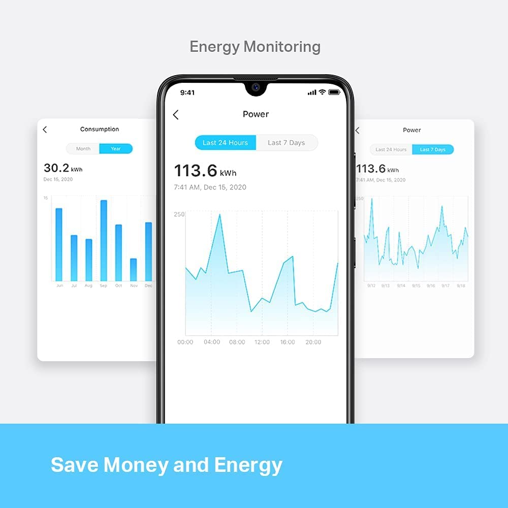 TP-Link Tapo Smart WLAN Steckdose Tapo P110 Energieverbrauchsmesser Smart Home Alexa Steckdose funktioniert mit Alexa Google Home Sprachsteuerung Fernzugriff Mini 4 Pack Mini Verbrauchsanzeige
