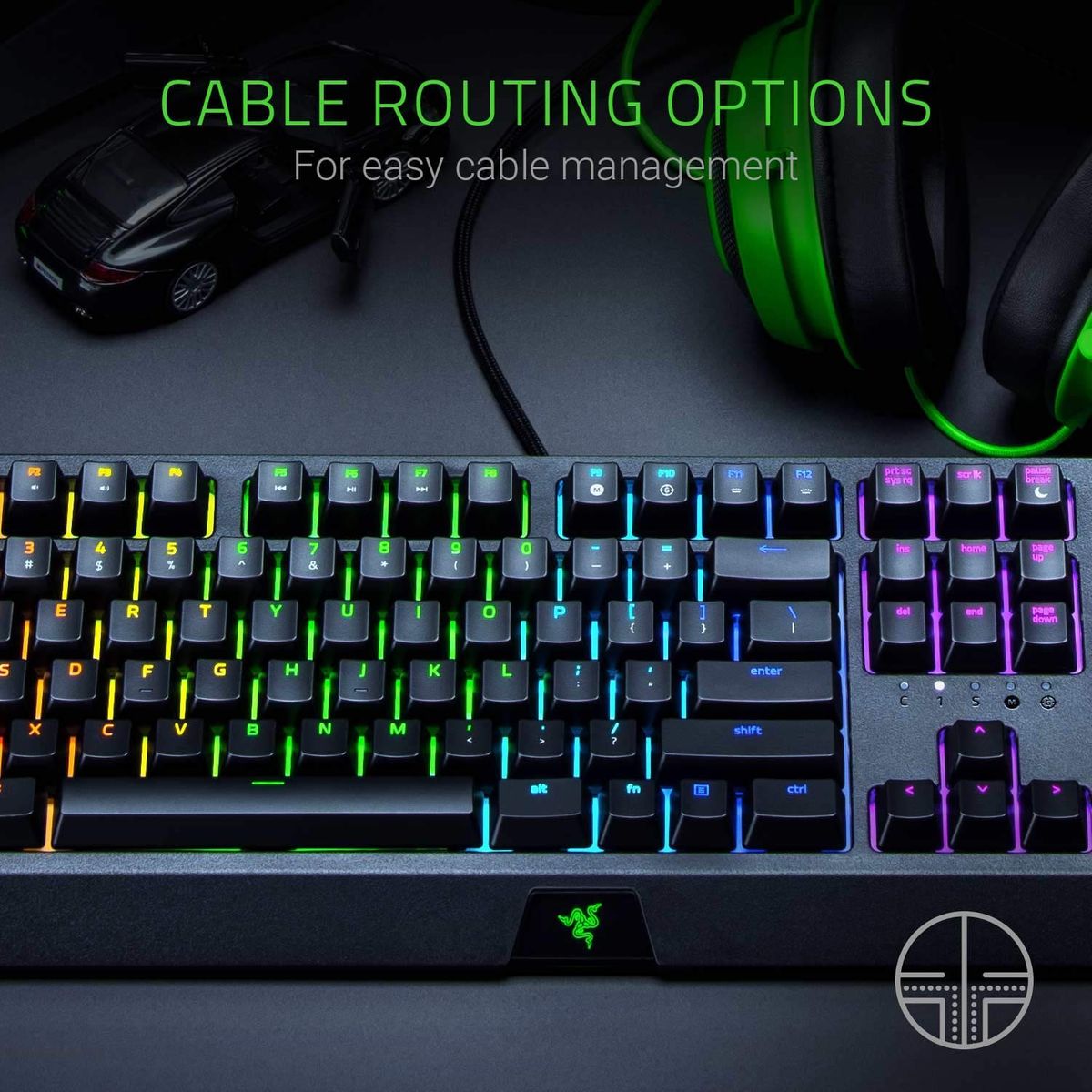 Razer BlackWidow Gaming Keyboard Green Switches Chroma RGB UK-Layout