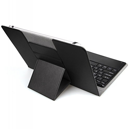 LEDELI Bluetooth Wireless Keyboard mit Schutzhülle Case Cover Tasche Hülle Etui für TrekStor für TrekStor SurfTab wintron 10.1 DE-Layout