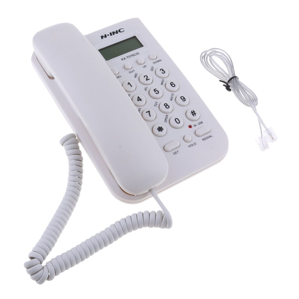 Baoblaze Wall Mounted Telephone Speed Dial Wall Telephone Call Search Non-interference Home Telephone with Call Display KX-T076CID White