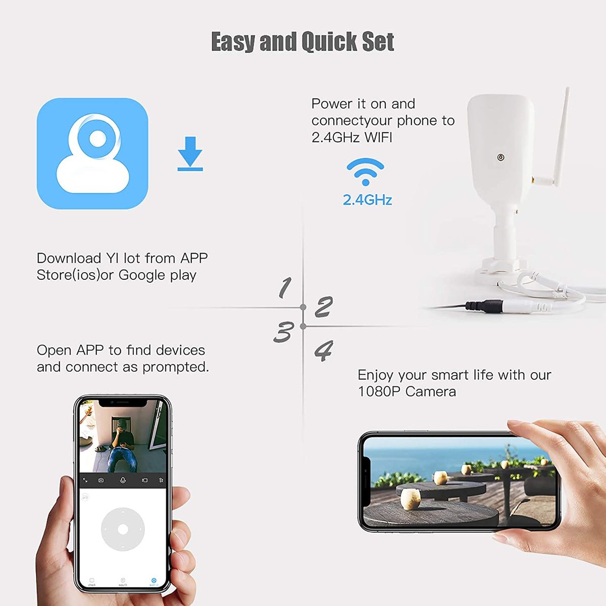 CACAGOO Outdoor Security Camera 1080P Wi-Fi CCTV Two-Way Audio works with Alexa