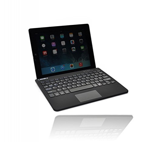 LEDELI Universal Bluetooth Wireless Tastatur Tablet-Halterung schwarz DE-Layout