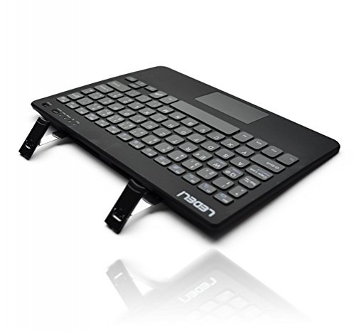LEDELI Universal Bluetooth Wireless Tastatur Tablet-Halterung schwarz DE-Layout