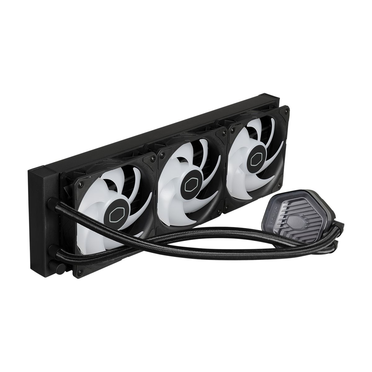 Cooler Master MasterLiquid 360 ATMOS Flüssigkeitskühlung 360 mm, 3x 120 mm Lüfter, ARGB, PWM, für LGA1700/1200/115x & AM4/AM5, Schwarz