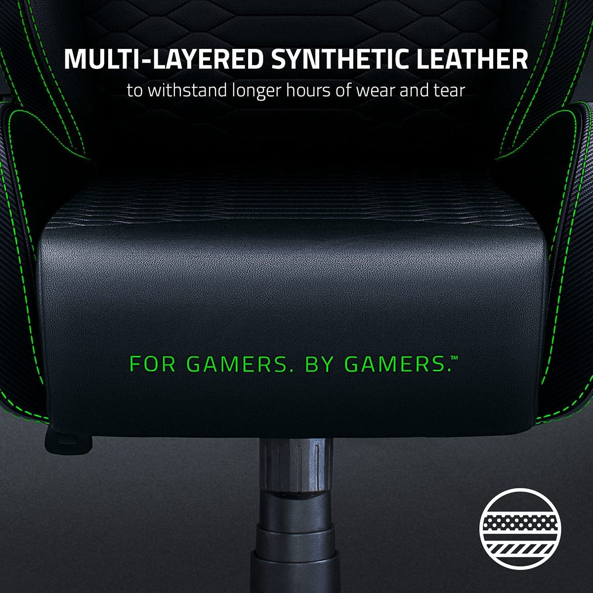 Razer Iskur X Ergonomic Gaming & Office Chair PVC < 136kg Black/Green