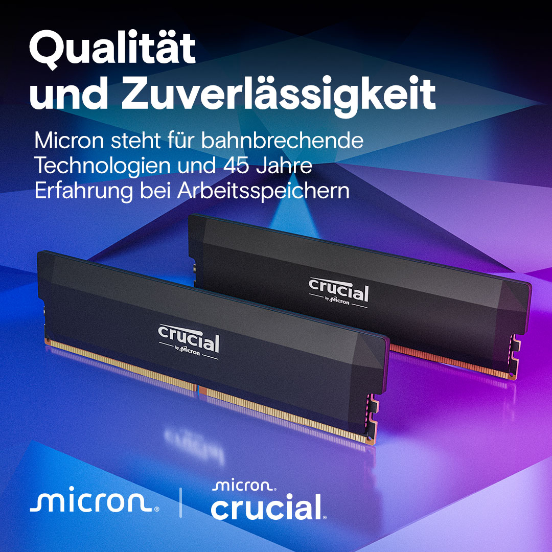 Crucial CP2K32G64C40U5B Pro Speichermodul 64 GB (2x32) DDR5-6400 CL40 1,35 V XMP 3.0 EXPO für PC